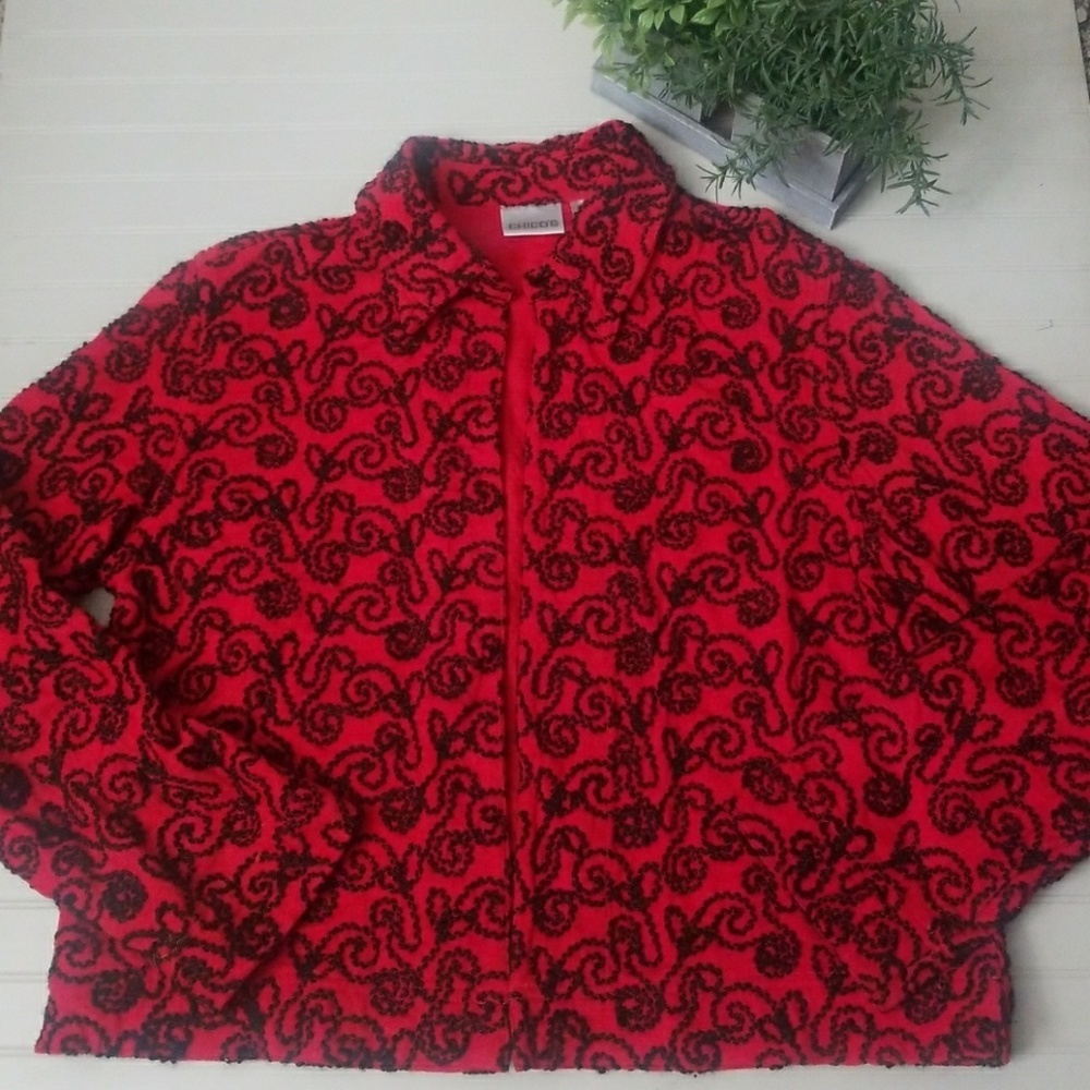 Chicos Embroidered Jacket